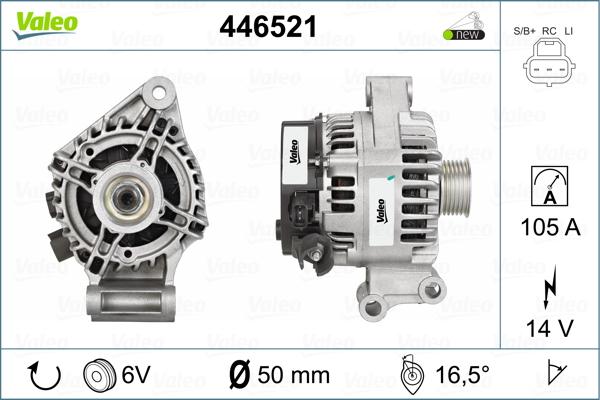 Valeo 446521 - Генератор autospares.lv