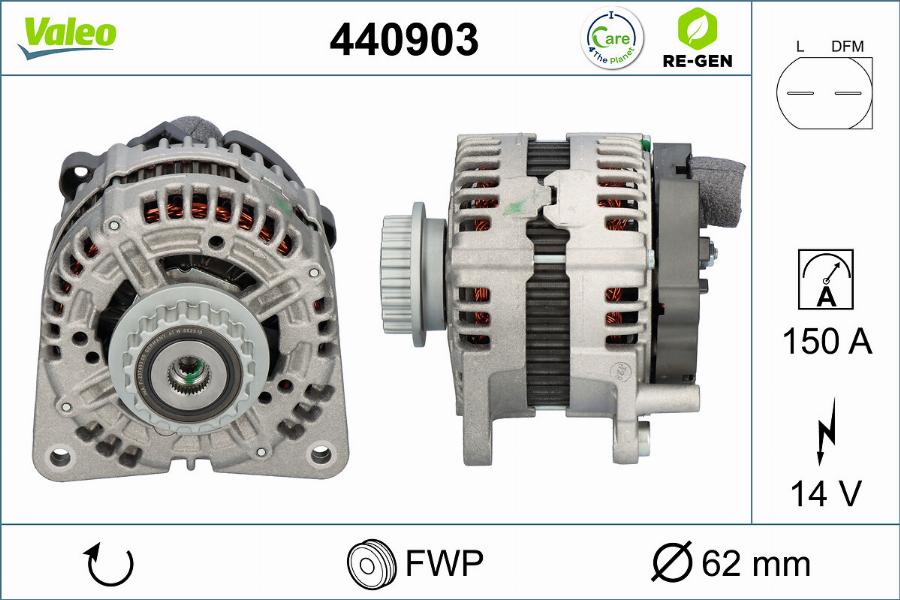 Valeo 440903 - Генератор autospares.lv