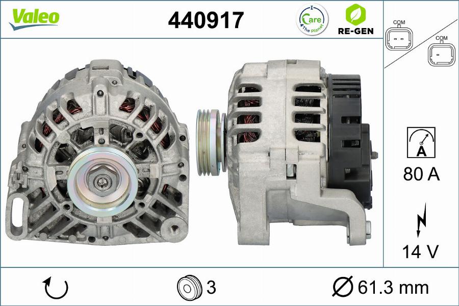 Valeo 440917 - Генератор autospares.lv