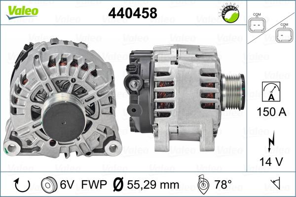 Valeo 44.04.58 - Генератор autospares.lv