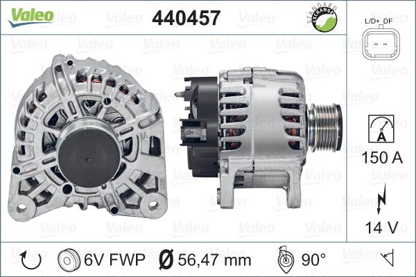 Valeo 440457 - Генератор autospares.lv