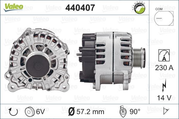 Valeo 440407 - Генератор autospares.lv