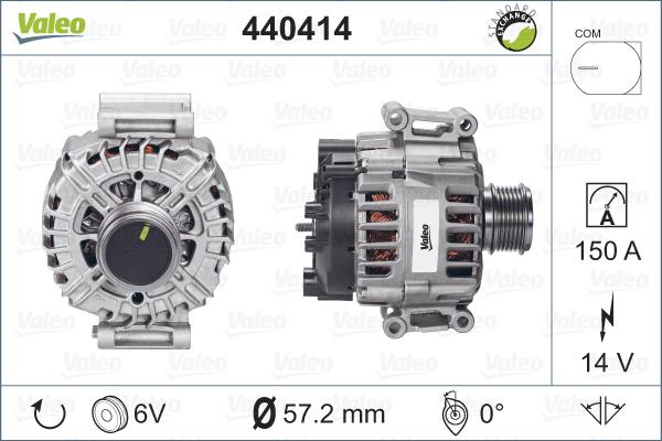 Valeo 440414 - Генератор autospares.lv