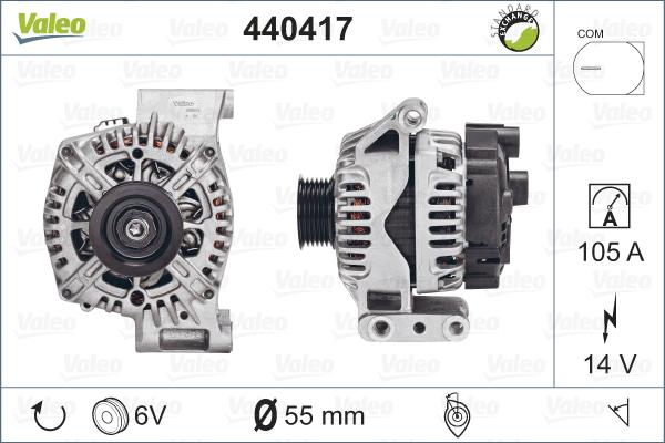 Valeo 440417 - Генератор autospares.lv