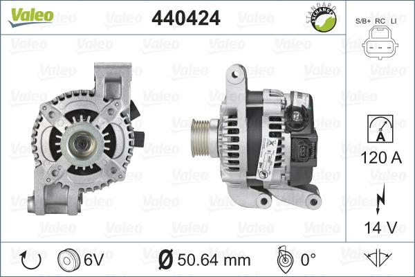 Valeo 440424 - Генератор autospares.lv