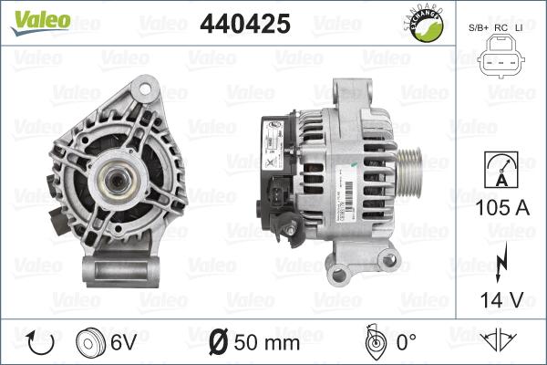 Valeo 440425 - Генератор autospares.lv