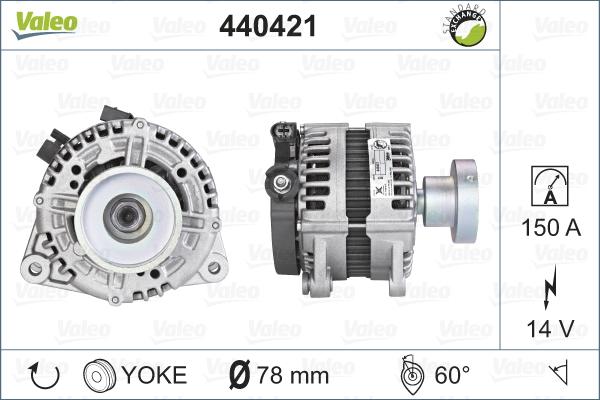 Valeo 440421 - Генератор autospares.lv