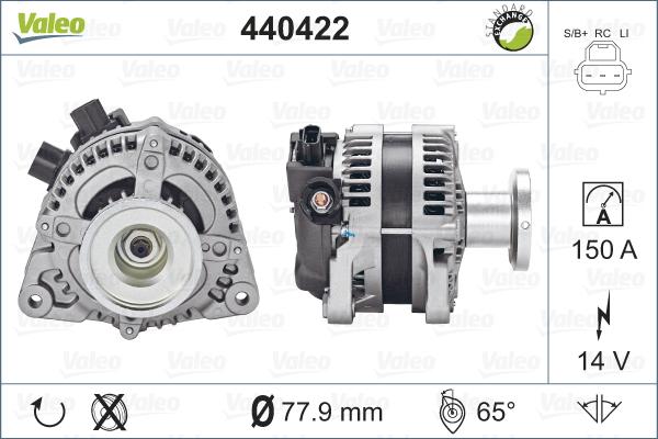 Valeo 440422 - Генератор autospares.lv