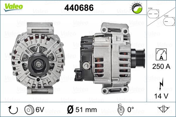 Valeo 440686 - Генератор autospares.lv