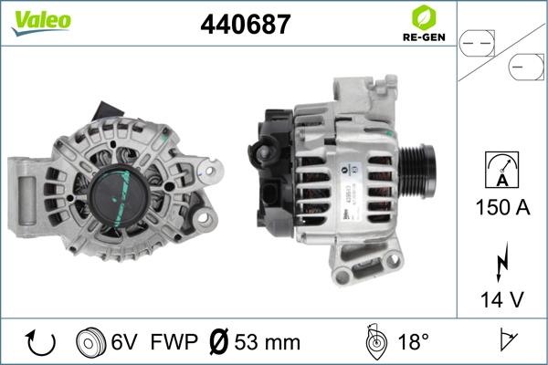 Valeo 440687 - Генератор autospares.lv