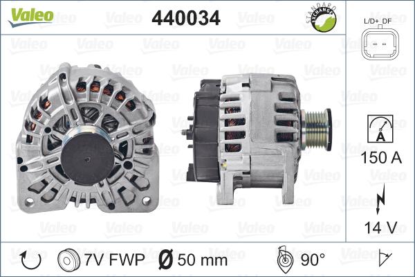 Valeo 440034 - Генератор autospares.lv