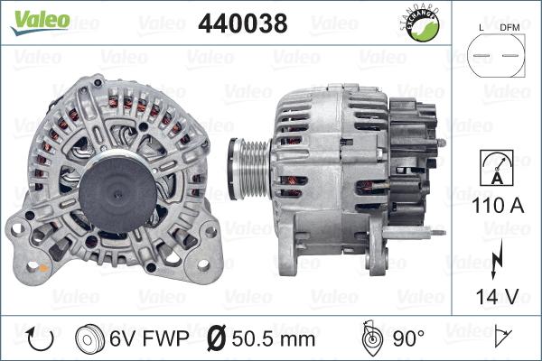 Valeo 440038 - Генератор autospares.lv