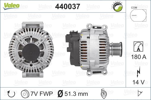 Valeo 440037 - Генератор autospares.lv