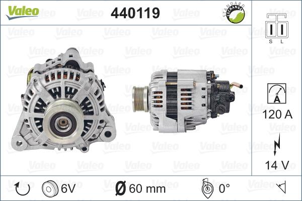 Valeo 440119 - Генератор autospares.lv