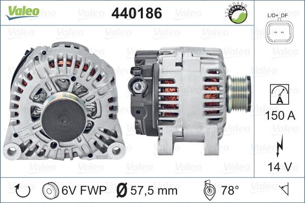 Valeo 440186 - Генератор autospares.lv