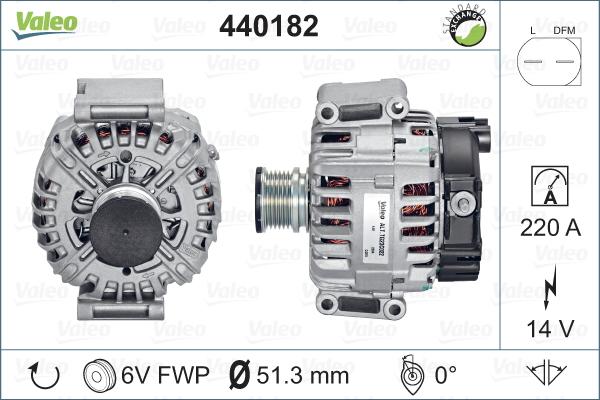 Valeo 440182 - Генератор autospares.lv