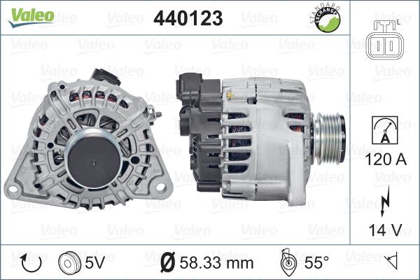 Valeo 440123 - Генератор autospares.lv