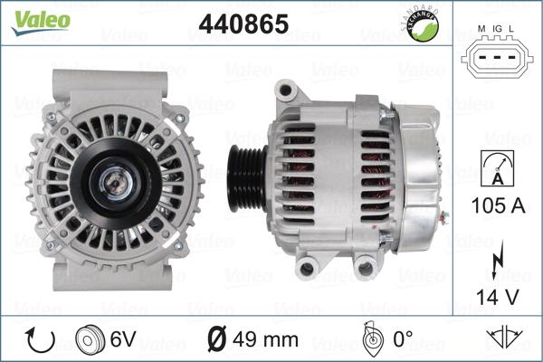 Valeo 440865 - Генератор autospares.lv