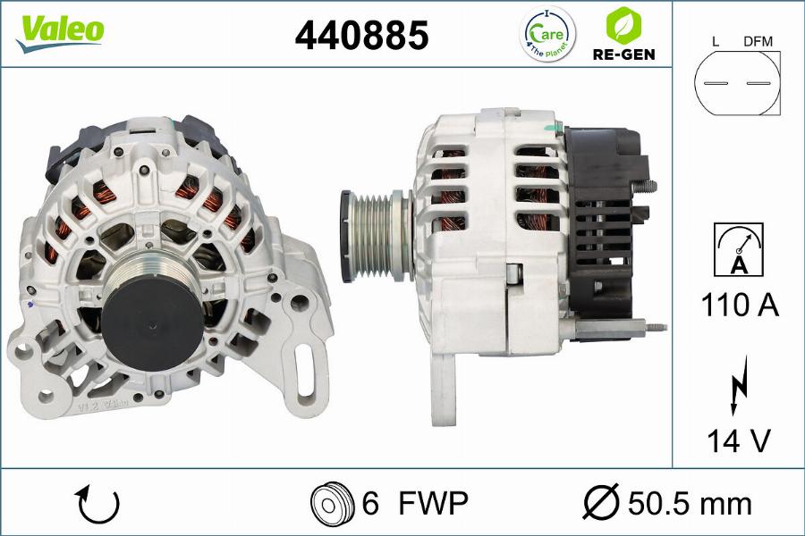 Valeo 440885 - Генератор autospares.lv