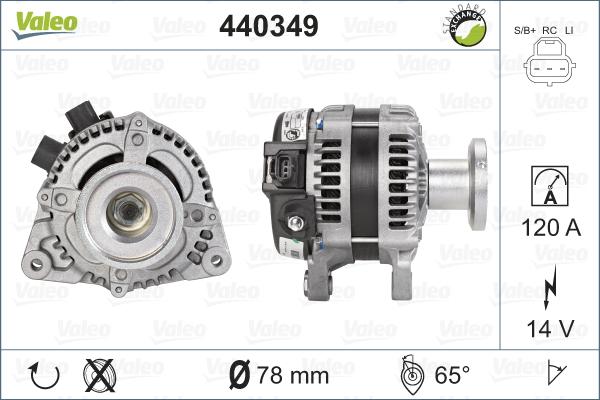 Valeo 440349 - Генератор autospares.lv