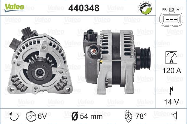 Valeo 440348 - Генератор autospares.lv