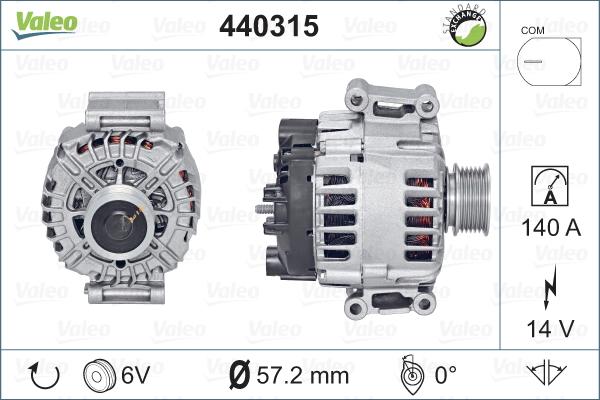 Valeo 440315 - Генератор autospares.lv