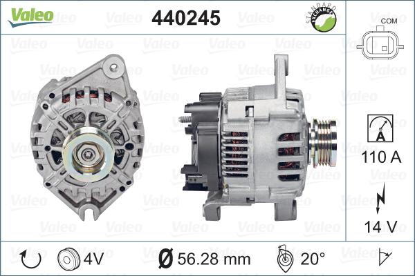 Valeo 440245 - Генератор autospares.lv