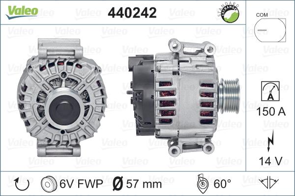 Valeo 440242 - Генератор autospares.lv