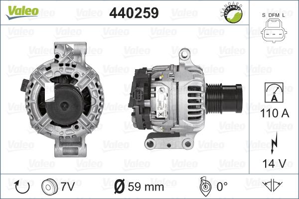 Valeo 440259 - Генератор autospares.lv