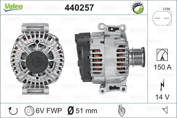 Valeo 440257 - Генератор autospares.lv