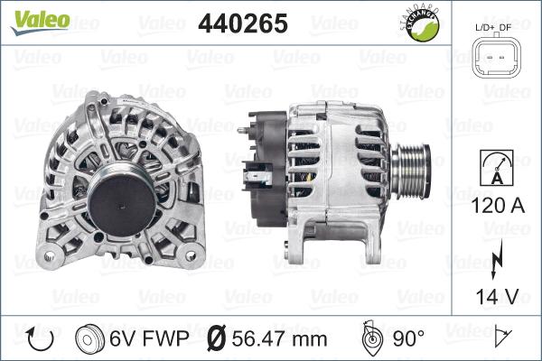 Valeo 440265 - Генератор autospares.lv