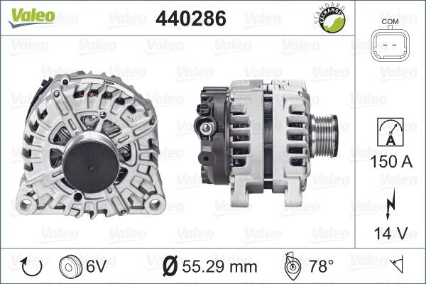 Valeo 440286 - Генератор autospares.lv