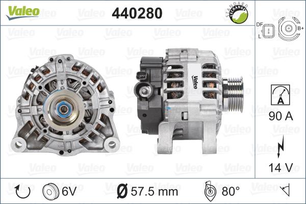 Valeo 440280 - Генератор autospares.lv