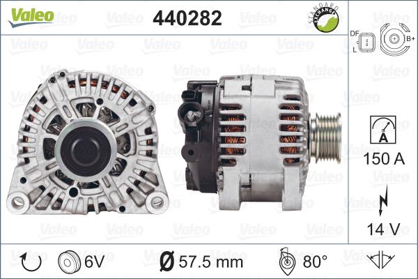 Valeo 440282 - Генератор autospares.lv