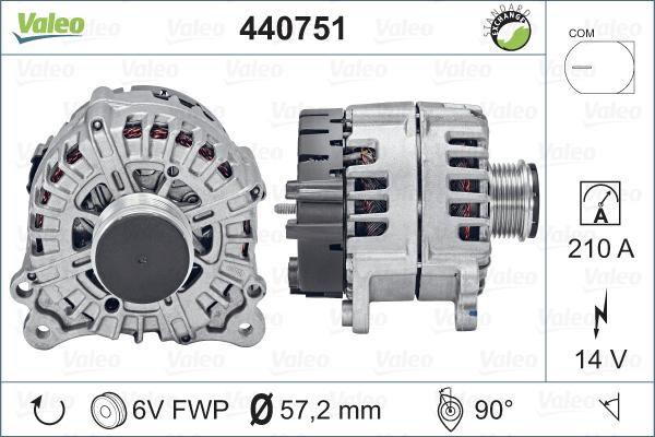 Valeo 440751 - Генератор autospares.lv