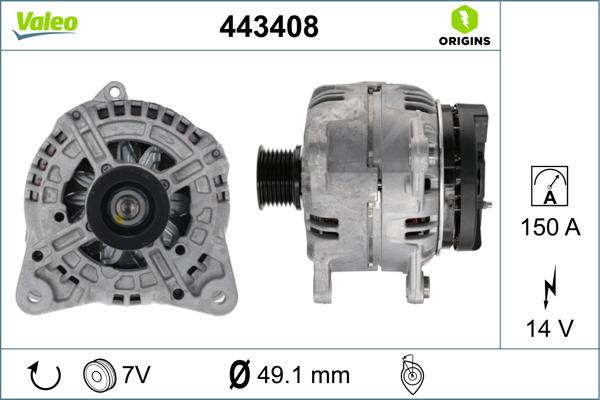 Valeo 443408 - Генератор autospares.lv