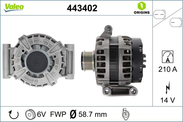 Valeo 443402 - Генератор autospares.lv