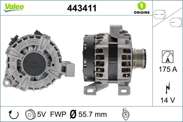 Valeo 443411 - Генератор autospares.lv