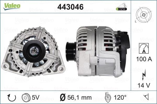 Valeo 443046 - Генератор autospares.lv