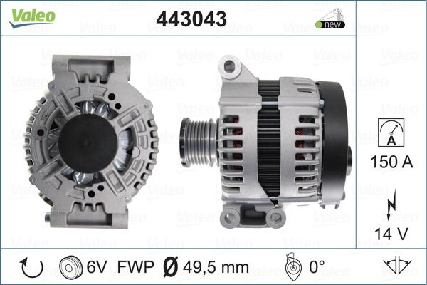 Valeo 443043 - Генератор autospares.lv