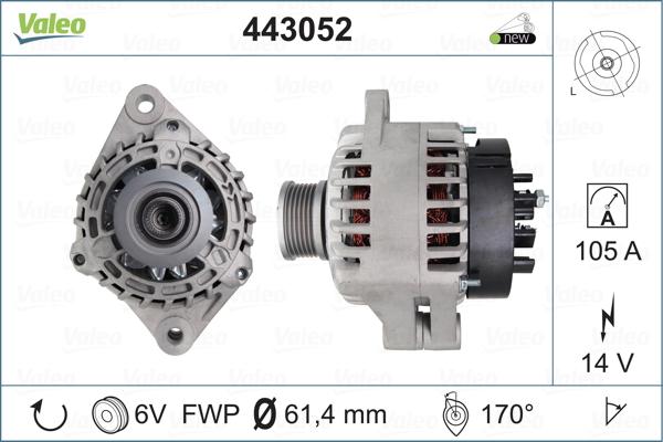 Valeo 443052 - Генератор autospares.lv