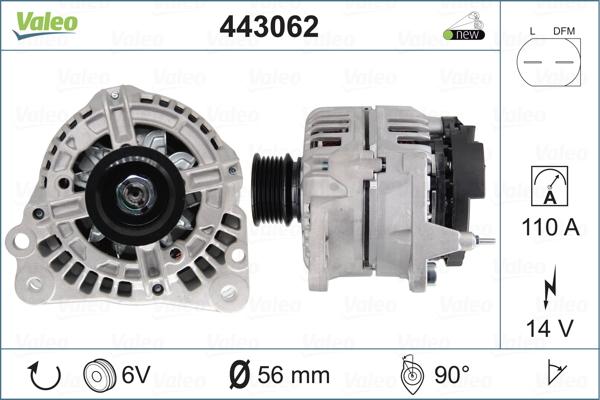 Valeo 443062 - Генератор autospares.lv