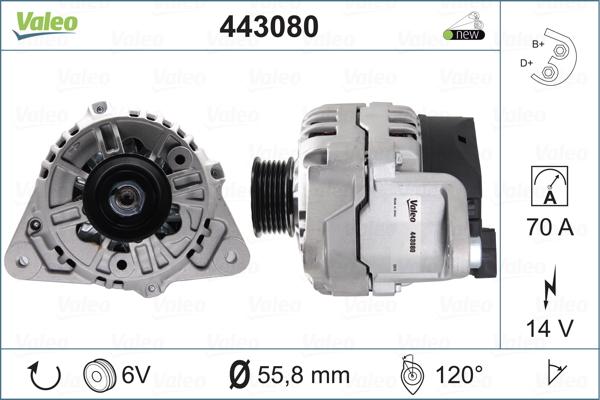 Valeo 443080 - Генератор autospares.lv