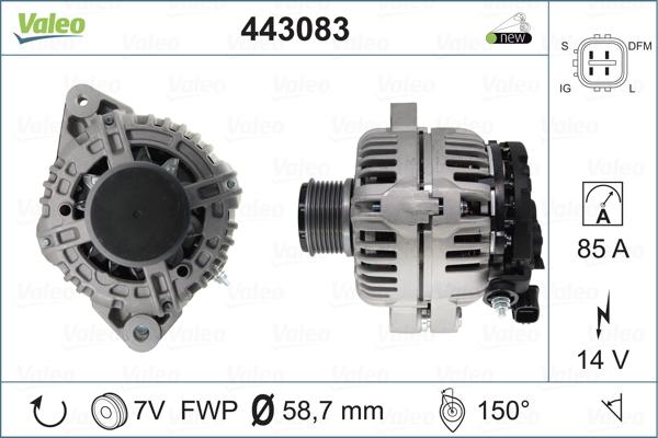 Valeo 443083 - Генератор autospares.lv