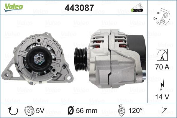 Valeo 443087 - Генератор autospares.lv