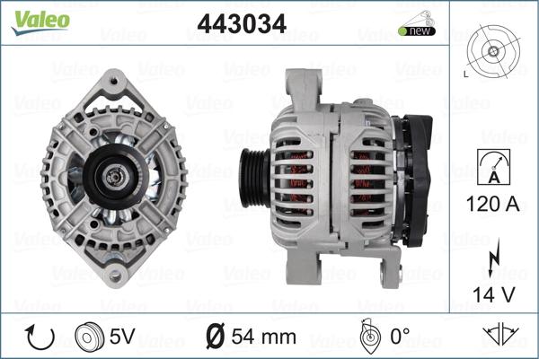 Valeo 443034 - Генератор autospares.lv