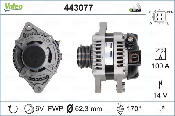 Valeo 443077 - Генератор autospares.lv