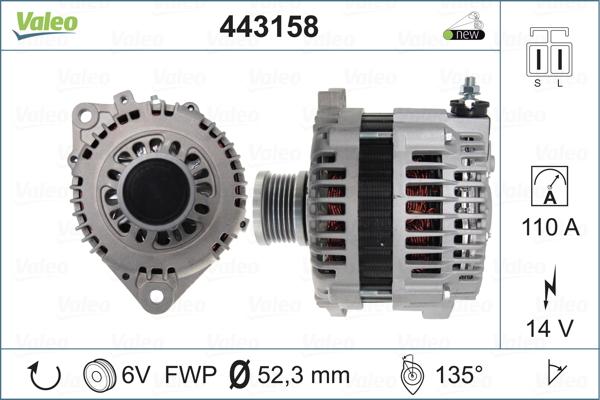 Valeo 443158 - Генератор autospares.lv