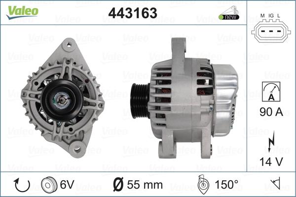 Valeo 443163 - Генератор autospares.lv