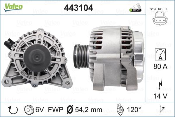 Valeo 443104 - Генератор autospares.lv